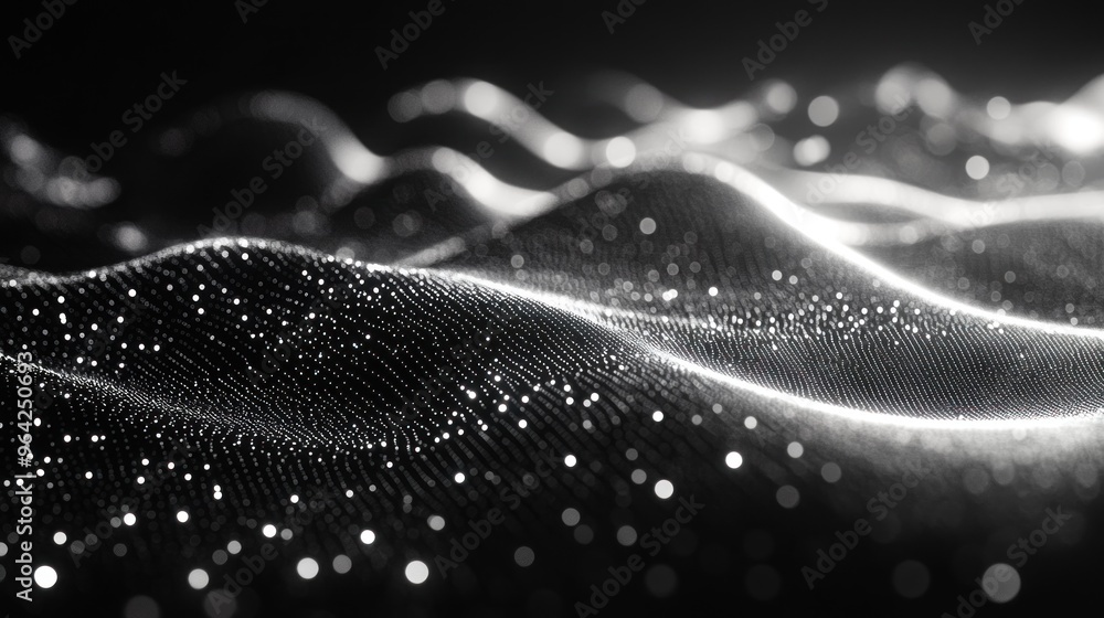 Abstract Black and White Wavy Background Abstract Black and White Wavy Background