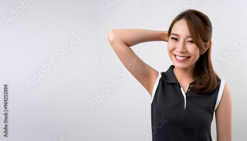 portrait of a japanese woman with white background