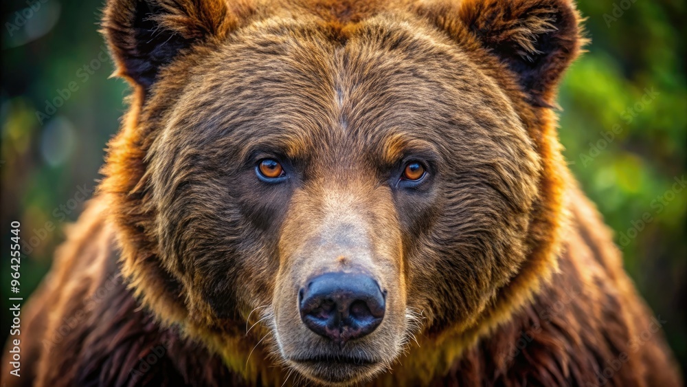 Close-Up Portrait Of A Powerful Brown Bear With Sharp Claws And Piercing Eyes In The Wilderness Close-Up Portrait Of A Powerful Brown Bear With Sharp Claws And Piercing Eyes In The Wilderness