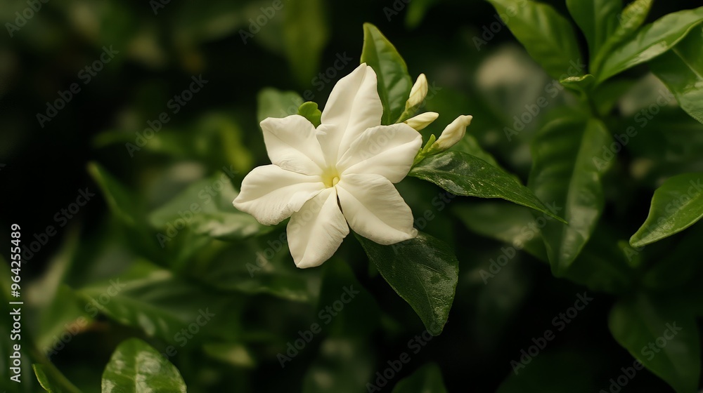White Flower Bloom in Green Foliage White Flower Bloom in Green Foliage