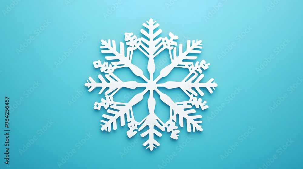White snowflake on a blue background. White snowflake on a blue background.