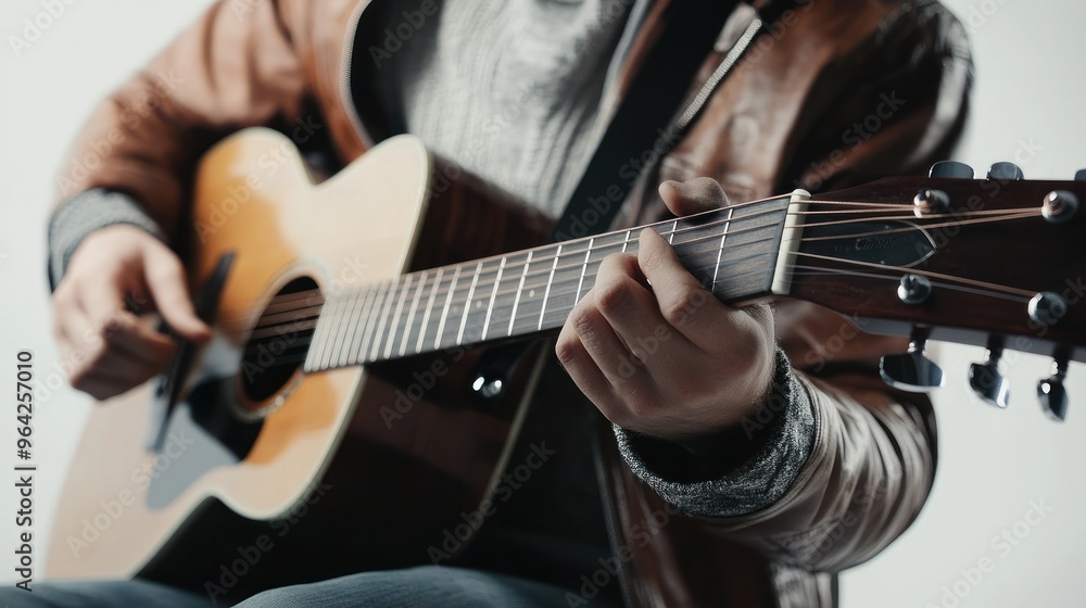 Fototapeta premium Close-up of a Guitar Player's Hands