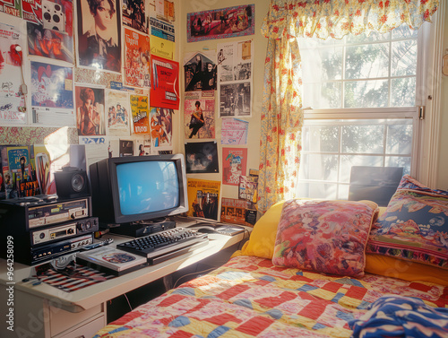 Nostalgic Teen Bedroom of the '90s Filled with Boy Band Posters and Vintage Technology