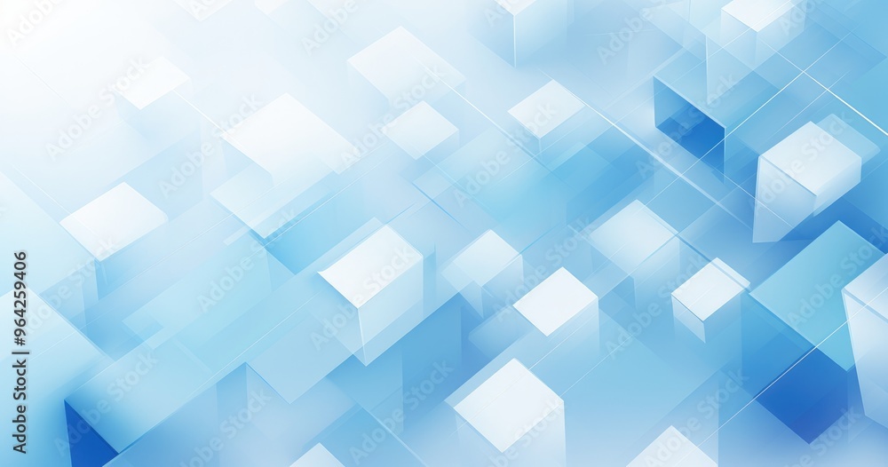 A modern abstract background featuring translucent blue cubes and geometric shapes, ideal for tech or design themes. A modern abstract background featuring translucent blue cubes and geometric shapes, ideal for tech or design themes.