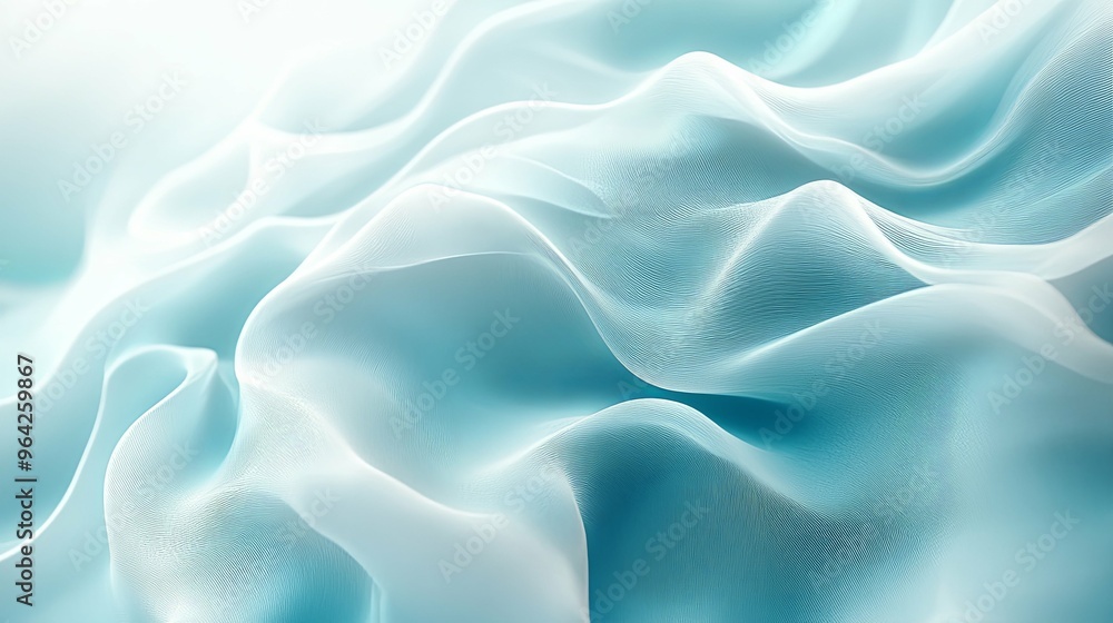 Fototapeta premium Abstract Blue and White Wavy Fabric Texture