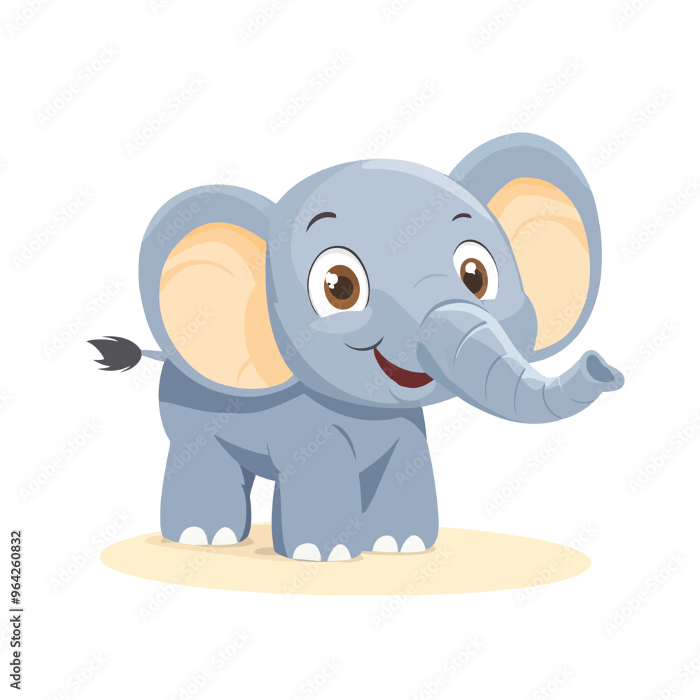 Fototapeta premium baby elephant cartoon