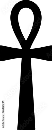 Black Ankh Symbol on a White Background