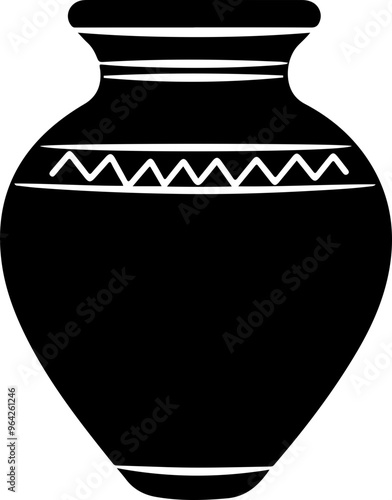 Silhouette of Traditional Pottery Design