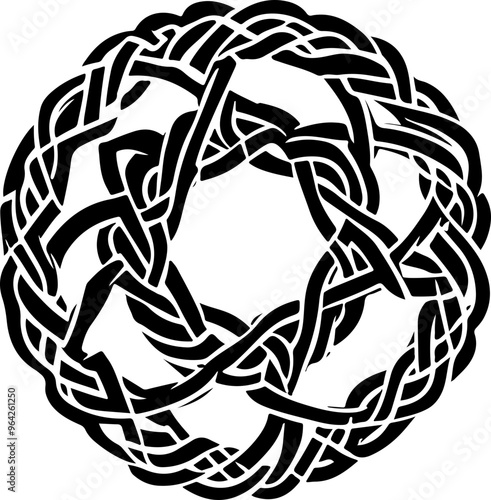 Intricate Black and White Celtic Knot Design