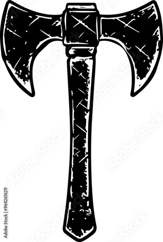 Vintage Double-Headed Axe Illustration