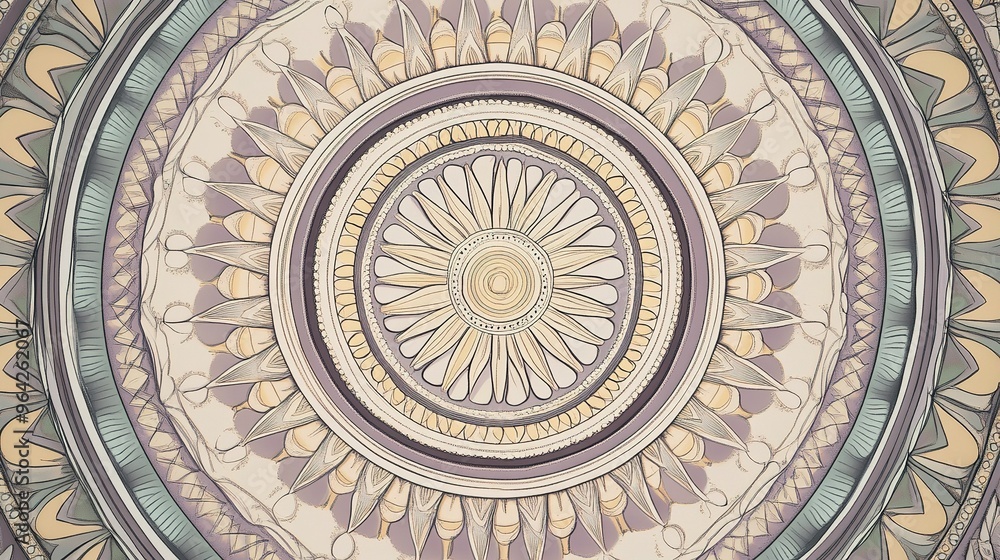 Intricate mandala design featuring floral patterns in soft pastels, ideal for meditation or relaxation, showcasing artistic craftsmanship Intricate mandala design featuring floral patterns in soft pastels, ideal for meditation or relaxation, showcasing artistic craftsmanship