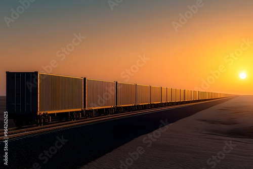 Cargo Train in Motion   Efficient Freight Transport Across Railways for Global Supply Chain