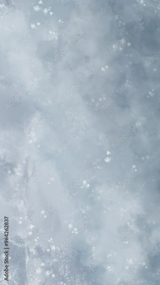 Beautiful Christmas vertical background screensaver with snowflakes winter snowy weather watercolor illustration, animation, slowmotion Beautiful Christmas vertical background screensaver with snowflakes winter snowy weather watercolor illustration, animation, slowmotion