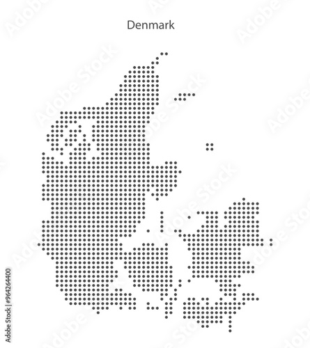 Abstract Denmark dot pattern design. Stylized dotted vector map of Denmark.