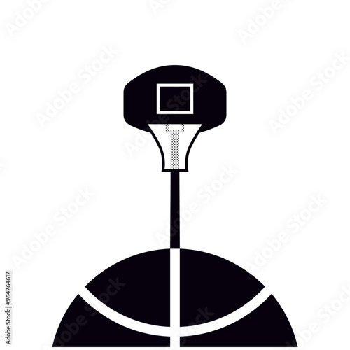 vector minimal basketball field