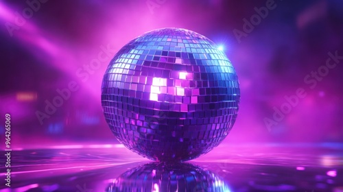 Disco Ball in Purple Light