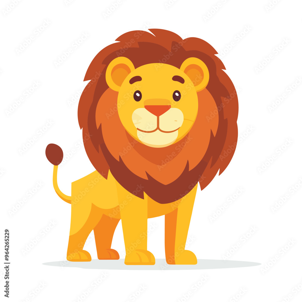 Obraz premium lion cartoon isolated on white