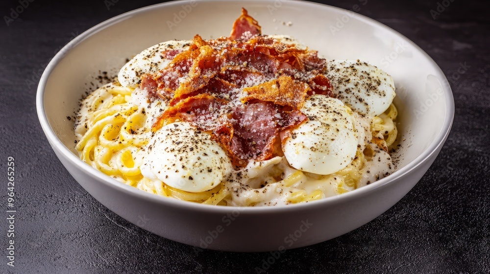 Creamy Pasta with Crispy Bacon and Eggs Creamy Pasta with Crispy Bacon and Eggs