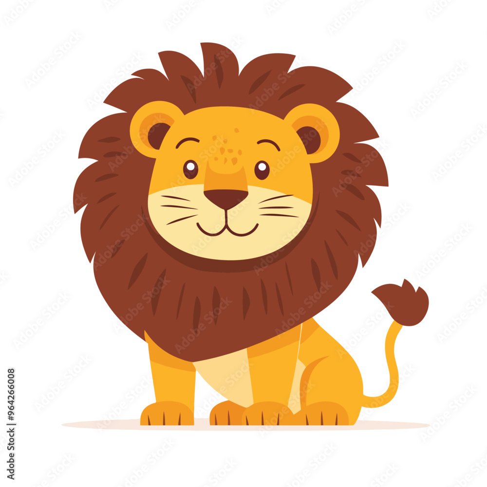 Obraz premium lion cartoon isolated on white