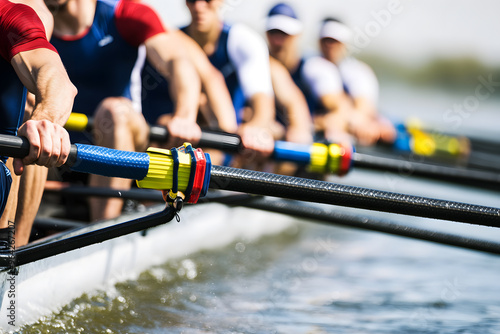 Men's Rowing Team in Synchronization | Power, Teamwork, and Athletic Performance on the Water photo