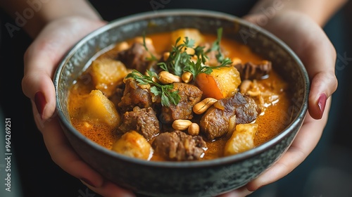 Massaman Curry – Mild, rich curry with tender chunks of meat (often beef or chicken), potatoes, peanuts, and cinnamon