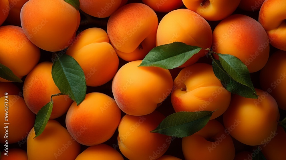 fresh ripe apricots as background, top view. ai generated art image fresh ripe apricots as background, top view. ai generated art image