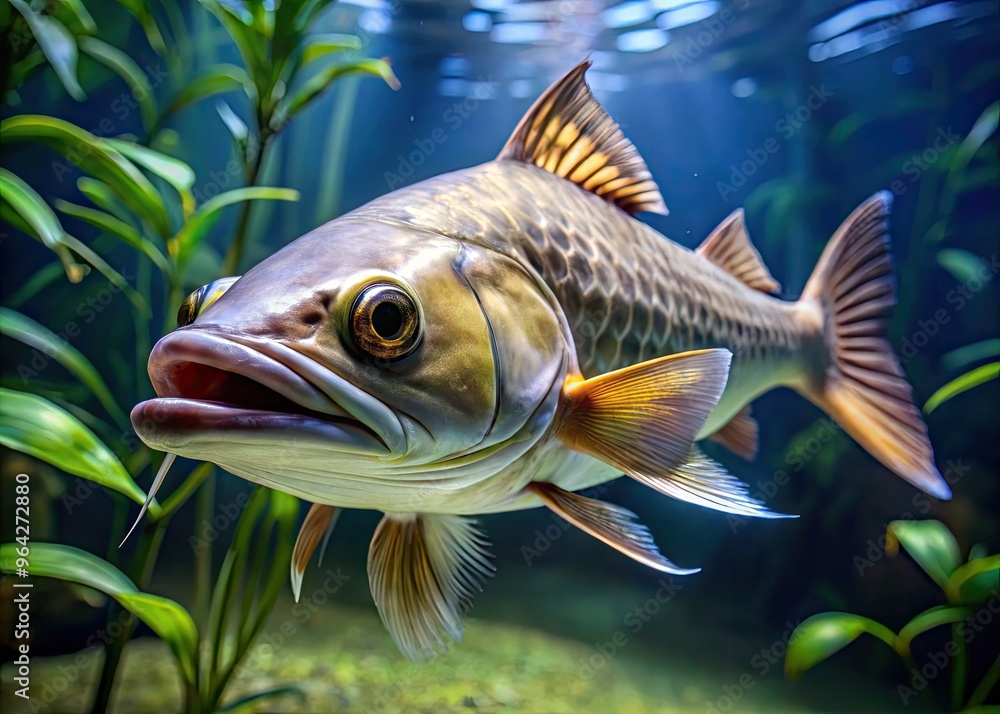 Marine Fish With A Round, Scaleless Body And Two Long, Spinous Barbels Beneath The Mouth Marine Fish With A Round, Scaleless Body And Two Long, Spinous Barbels Beneath The Mouth