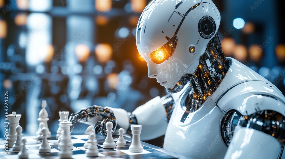 Fototapeta premium Robot Playing Chess