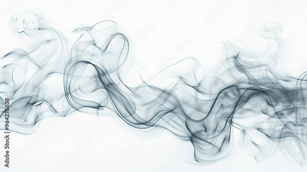 Fine wispy smoke trails form elegant line art on a white background showcasing subtle smoke motion, PNG, Generated AI Fine wispy smoke trails form elegant line art on a white background showcasing subtle smoke motion, PNG, Generated AI