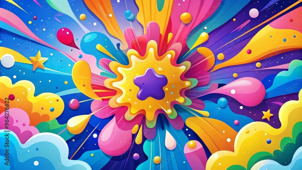 Obraz premium Vibrant Cosmic Explosion - Abstract Colorful Artwork