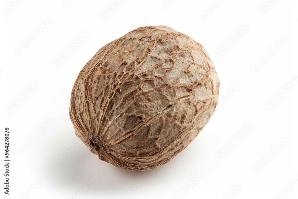 A fresh Nutmeg isolated on white A fresh Nutmeg isolated on white