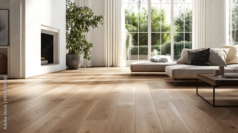 Modern empty room with parquet floor Modern empty room with parquet floor