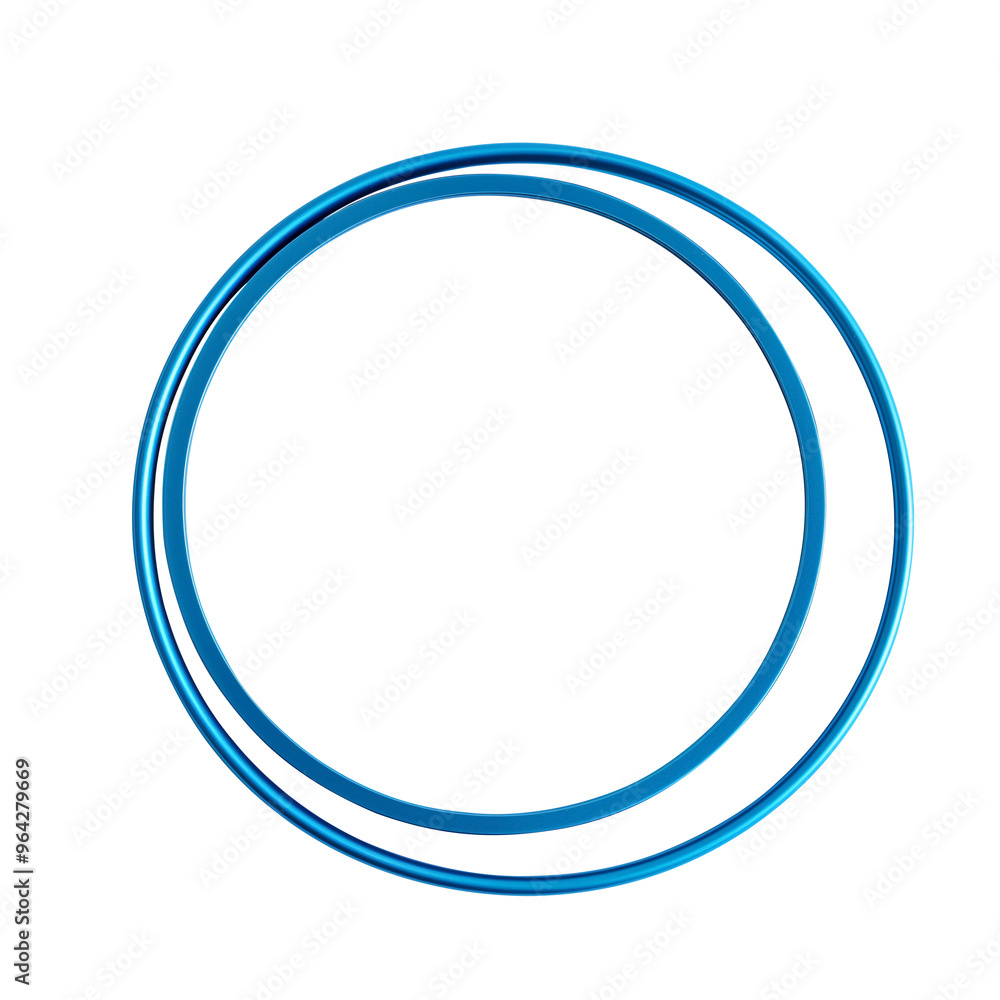 Circle blue frame. Metal ring painted blue. Isolated Circle blue frame. Metal ring painted blue. Isolated