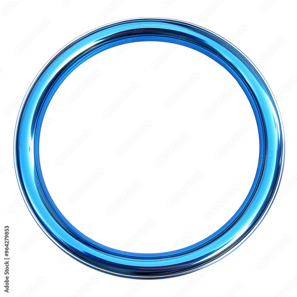 Circle blue frame. Metal ring painted blue. Isolated Circle blue frame. Metal ring painted blue. Isolated