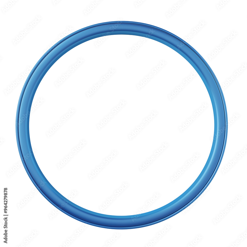 Circle blue frame. Metal ring painted blue. Isolated Circle blue frame. Metal ring painted blue. Isolated