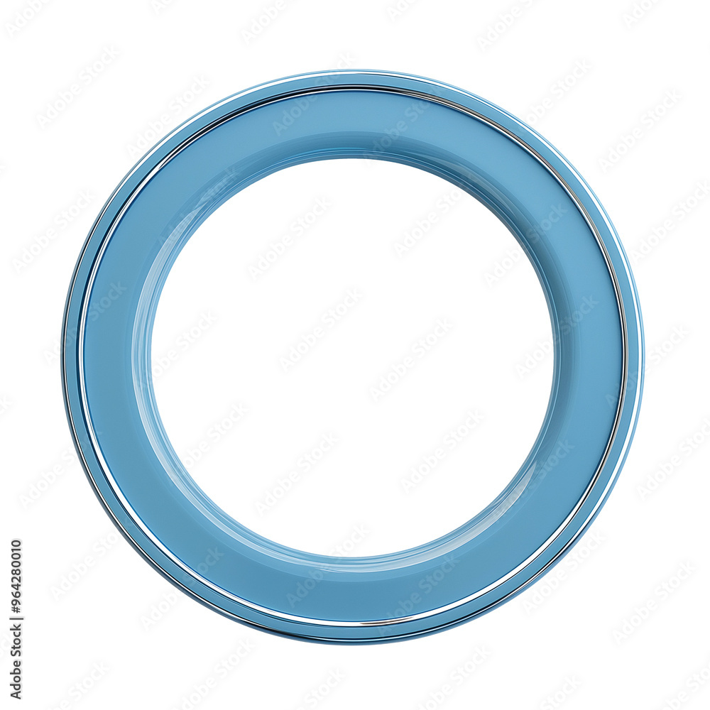 Circle blue frame. Metal ring painted blue. Isolated Circle blue frame. Metal ring painted blue. Isolated