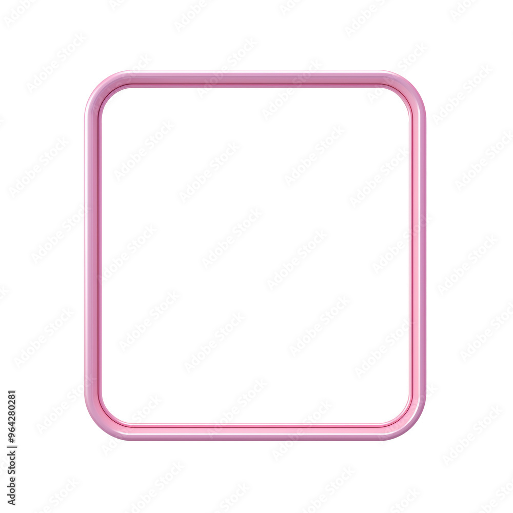 Rectangular pink frame with rounded corners for a painting or photo Rectangular pink frame with rounded corners for a painting or photo