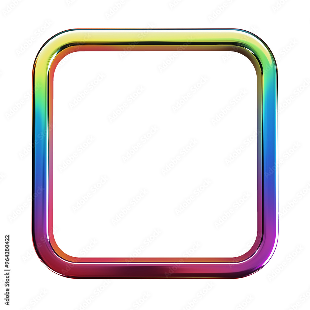 Rectangular rainbow frame with rounded corners for a painting or photo Rectangular rainbow frame with rounded corners for a painting or photo