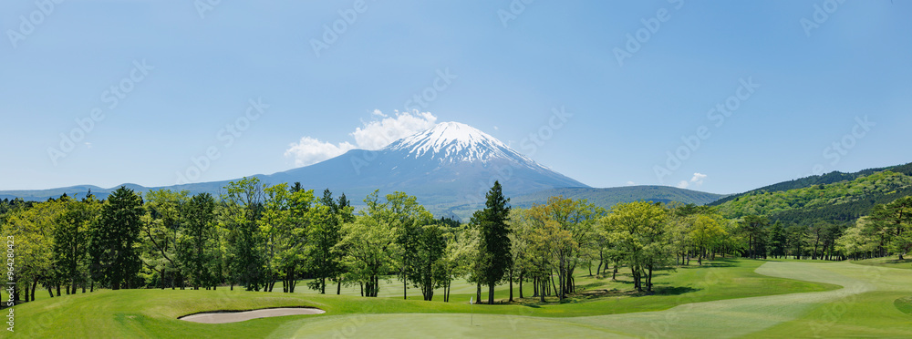 Fototapeta premium 新緑の芝生が綺麗なゴルフ場