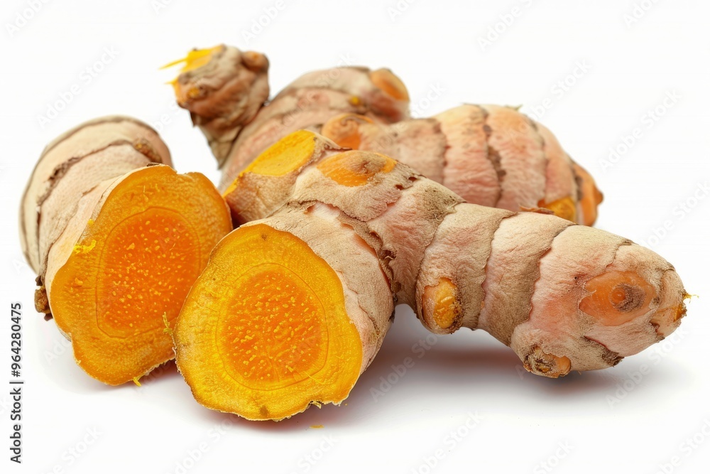 A fresh Turmeric isolated on white A fresh Turmeric isolated on white