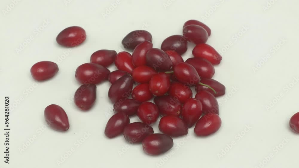 A Vibrant and EyeCatching Collection of Red Seeds Beautifully Piled on a Crisp White Surface A Vibrant and EyeCatching Collection of Red Seeds Beautifully Piled on a Crisp White Surface