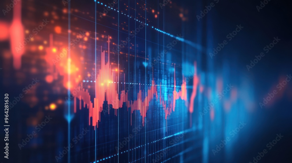 Financial Data Visualization - Digital Stock Market Chart Financial Data Visualization - Digital Stock Market Chart