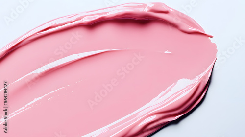 Pink liquid lipstick smear isolated on white background 