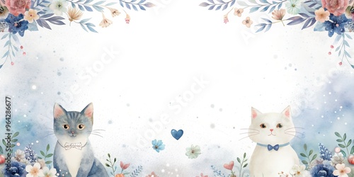 Cat wedding invitation, template