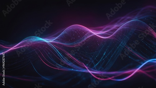 Wallpaper Mural Abstract waves of light in vibrant colors, illustrating digital flow and energy. Torontodigital.ca
