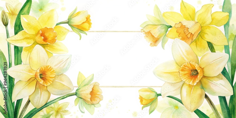 Obraz premium Daffodils wedding card template