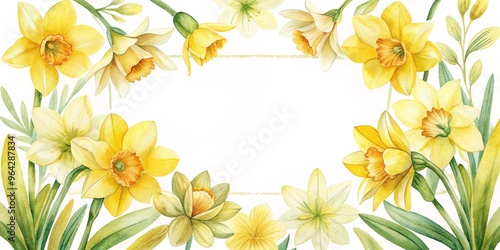 Daffodils wedding card template