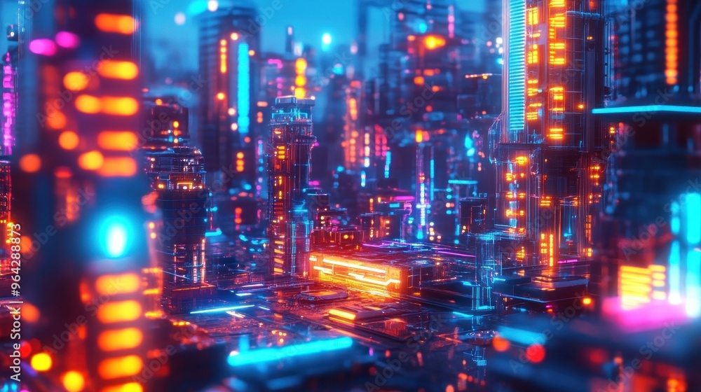 Neon Cityscape: A Futuristic Vision Neon Cityscape: A Futuristic Vision