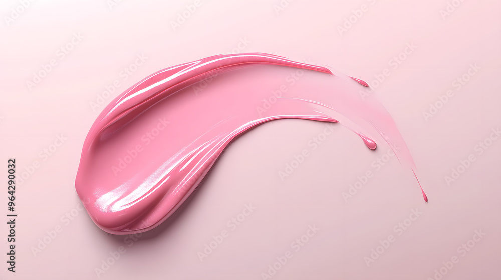 Pink liquid lipstick smear swatch isolated on white background Pink liquid lipstick smear swatch isolated on white background