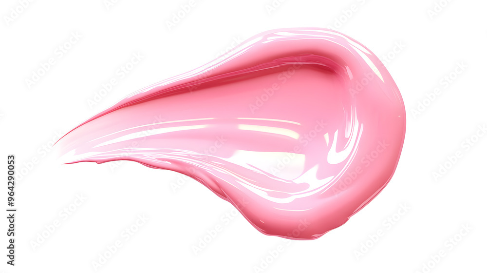 Pink liquid lipstick smear swatch isolated on white background Pink liquid lipstick smear swatch isolated on white background